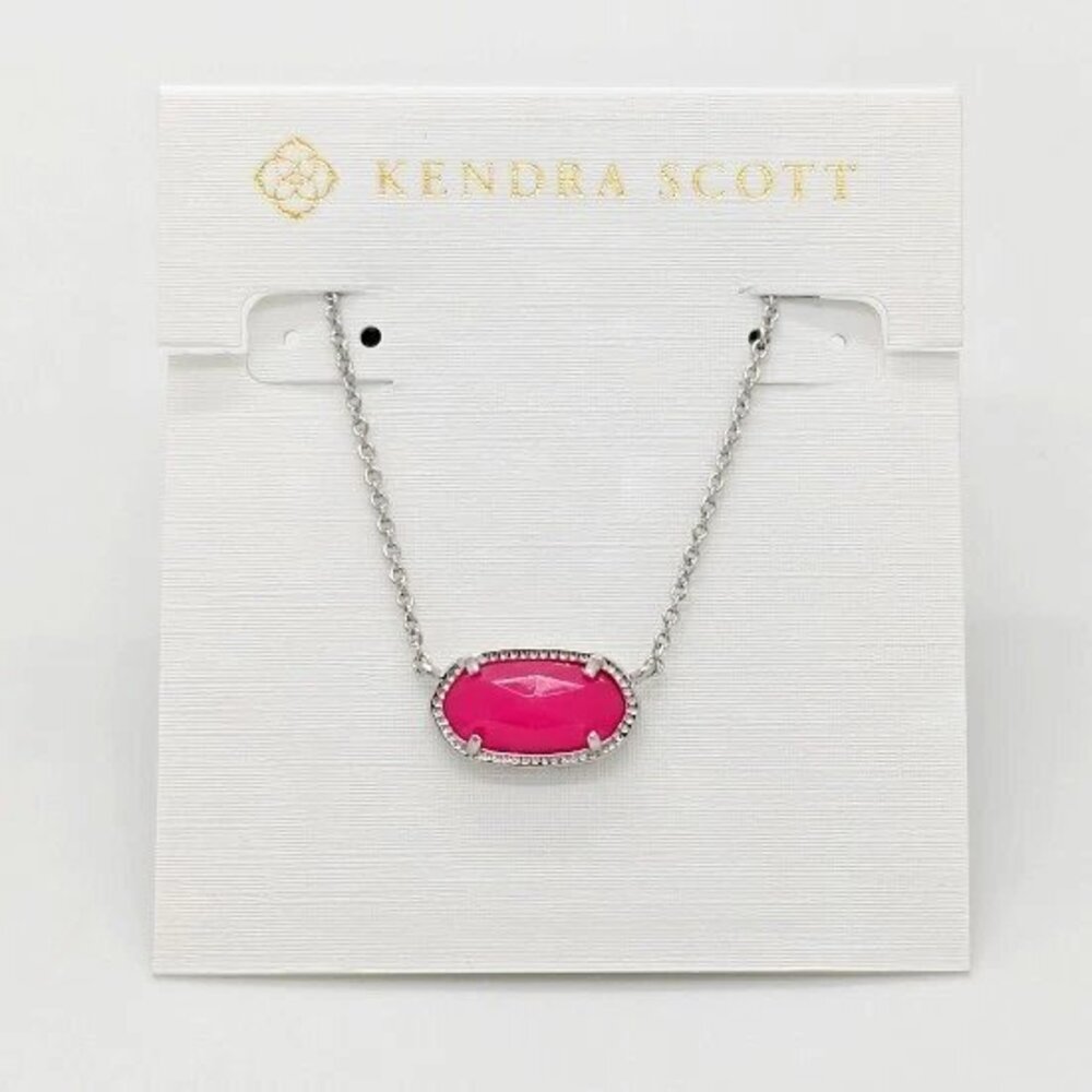 Kendra Scott Elisa Silver Pendant Necklace in Azalea